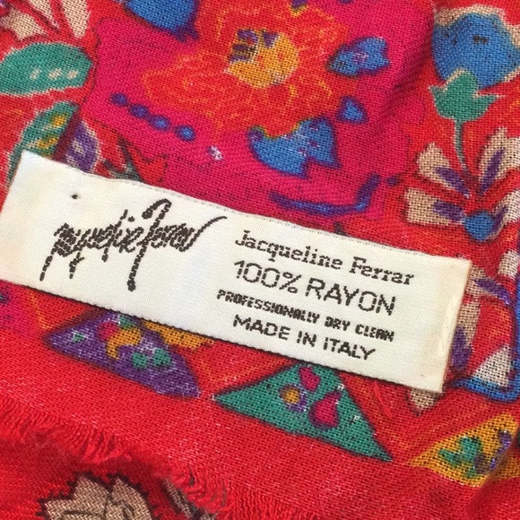 Jacqueline Ferrar 100% rayon scarf. Made in Italy. Big 30” square - Picture 2 of 5